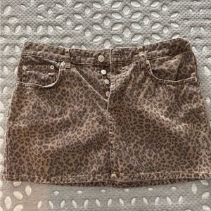 Leopard Print Mini Skirt